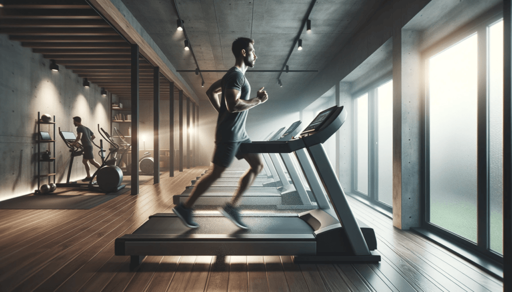 a cardio workout session in a home gym min