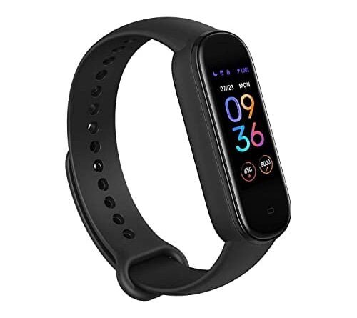 Amazfit Band 5 Activity Fitness Tracker with Alexa Built-in, 15-Day Battery Life, Blood Oxygen, Heart Rate, Sleep & Stress Monitoring, 5 ATM Water Resistant, Fitness Watch for Men Women Kids, Black