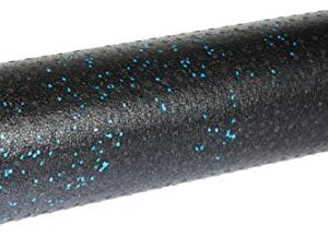 Amazon Basics High-Density Round Foam Roller for Exercise, Massage, Muscle Recovery - 18-inch, Blue Speckled
