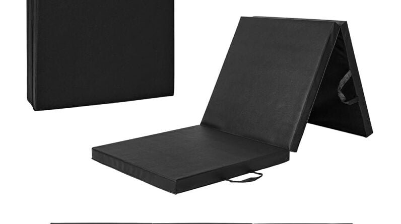 CAP Barbell All Purpose Folding Anti Tear Exercise Training Aerobic Fitness Gym & Gymnastics Balance Mat. 72"L x 24"W x 2"Thick. BLACK