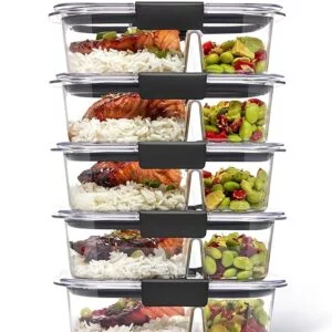 Rubbermaid Brilliance Food Storage Containers, Set of 5