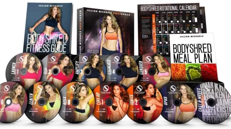 SPRENG Jillian Michaels Body Shred 60-Day Meal Plan Fitness Guide Rotational Calendar - 12 DVD