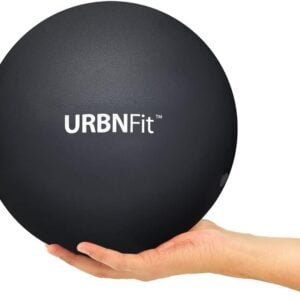 URBNFit Small Exercise Ball - 9-inch Mini Pilates Ball with Fitness Guide for Yoga, Barre, Physical Therapy, Stretching & Core Stability Workout - Black